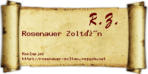 Rosenauer Zoltán névjegykártya